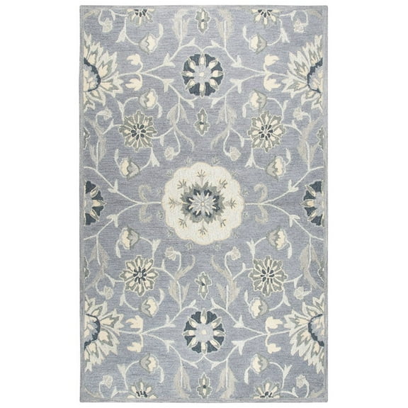 Gatney Rugs Enclave Area Rug RS915A Gray Scrolls Petals 8' x 10' Rectangle