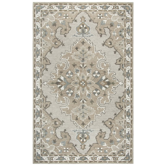 Gatney Rugs Enclave Area Rug RS931A Tan Bordered Branches 8' x 10' Rectangle