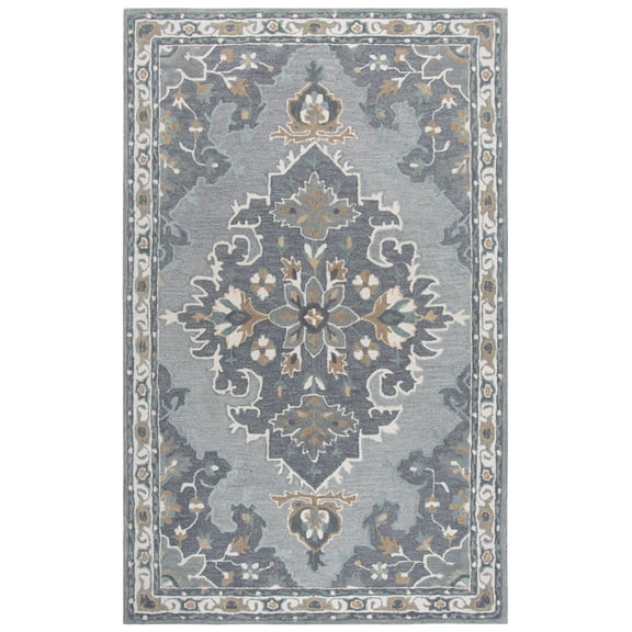 Gatney Rugs Enclave Area Rug RS933A Gray Leaves Wool 10' x 13' Rectangle
