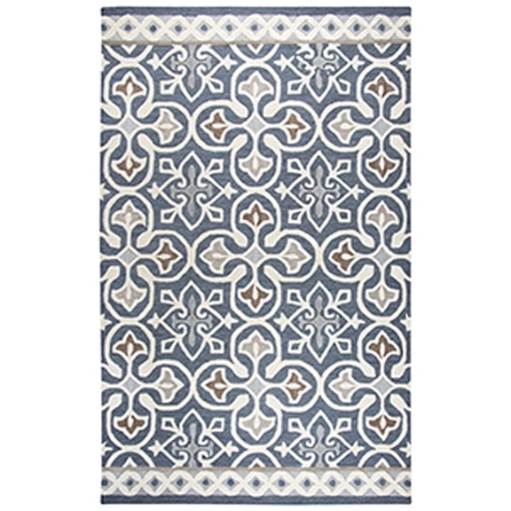 Gatney Rugs Everest Area Rug OU574A Blue / Gray Leaves Bulbs 10' x 13' Rectangle