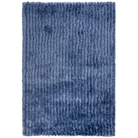 Gatney Rugs Explorer Shag Area Rug DRA104 Blue Single-Color Deep Pile 7' 6" x 9' 6" Rectangle