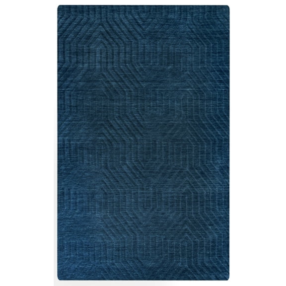 Gatney Rugs Fossumtown Area Rug TC8576 Navy Solid Arches 5' x 8' Rectangle