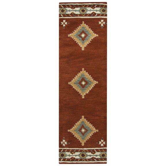 Gatney Rugs Frost Area Rug SU1822 Rust Jagged Star 2' 6" x 10' Rectangle