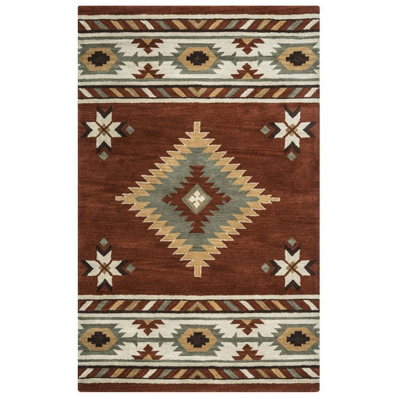 Gatney Rugs Frost Area Rug SU1822 Rust Jagged Star 3' x 5' Rectangle