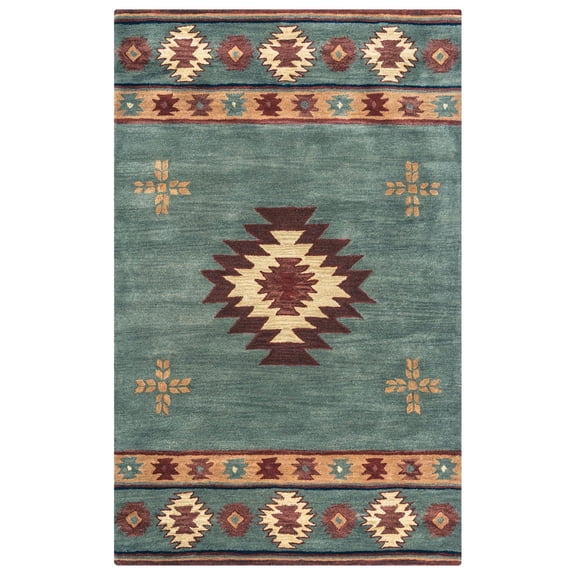 Gatney Rugs Frost Area Rug SU2008 Gray Blue Jagged Shapes 5' x 8' Rectangle