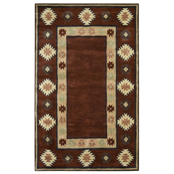 Gatney Rugs Frost Area Rug SU2014 Burgundy Blocks Cubes 5' x 8' Rectangle