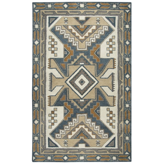 Gatney Rugs Frost Area Rug SU489A Gray Angled Blocks 5' x 8' Rectangle