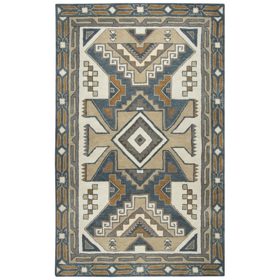 Gatney Rugs Frost Area Rug SU489A Gray Angled Blocks 8' x 8' Round
