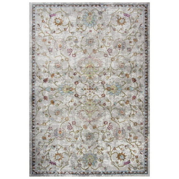 Gatney Rugs Harvard Area Rug PRI103 Beige/Cream Petals Vines 3' 11" x 5' 6" Rectangle