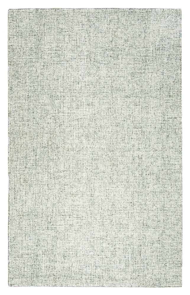 Ivory and Light Green Hand-Tufted Wool Rug, 8' x 10'