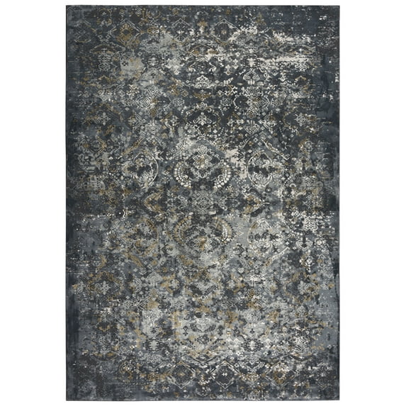 Gatney Rugs Hughes Area Rug EMG929 Gray/Dk. Gray Distressed Vintage 7' 10" x 9' 10" Rectangle