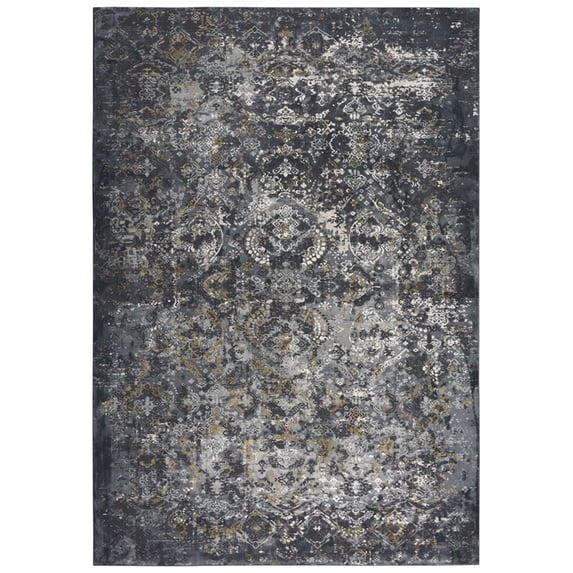 Gatney Rugs Hughes Area Rug EMG929 Gray/Dk. Gray Distressed Vintage 8' 6" x 11' 6" Rectangle