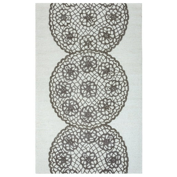 Gatney Rugs Lenox Area Rug DI2456 Grey Floral Petals 3' x 5' Rectangle
