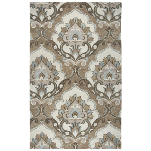 Gatney Rugs Majestic Area Rug LO9987 Mocha Petals Floral 6' 6" x 9' 6" Rectangle