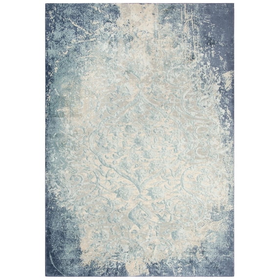 Gatney Rugs Midtown Area Rug CHS101 Teal/Blue Distressed Faded 2' 7" x 9' 6" Rectangle