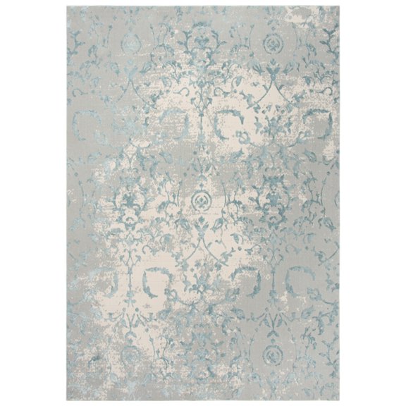 Gatney Rugs Midtown Area Rug CHS103 Gray/Blue Petals Bulbs 2' 7" x 9' 6" Rectangle