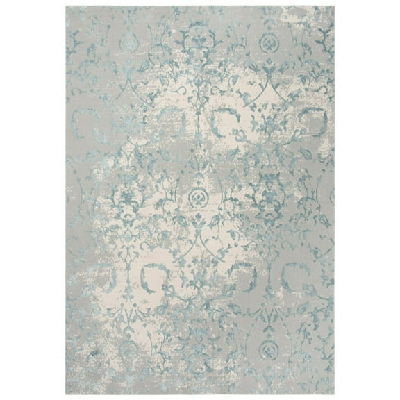 Gatney Rugs Midtown Area Rug CHS103 Gray/Blue Petals Bulbs 3' 11" x 5' 6" Rectangle