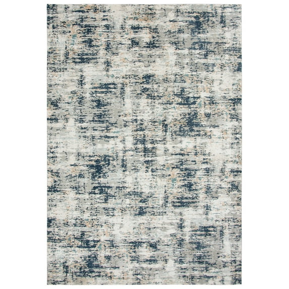 Gatney Rugs Midtown Area Rug CHS105 Ivory / Teal Scratches Faded 7' 10" x 9' 10" Rectangle