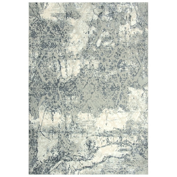 Gatney Rugs Midtown Area Rug CHS112 Ceam/Gray Curls Curves 3' 11" x 5' 6" Rectangle