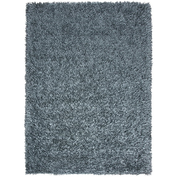 Gatney Rugs Peninsula Shag Area Rug KM1558 Grey Blue Frilles Plush 5' x 7' Rectangle