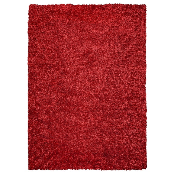 Gatney Rugs Peninsula Shag Area Rug KM2310 Red Lustrous Single-Color 8' x 10' Rectangle