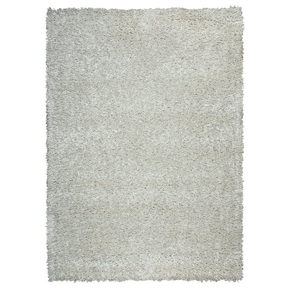 Gatney Rugs Peninsula Shag Area Rug KM2314 White Monochrome Atonal 5' x 7' Rectangle
