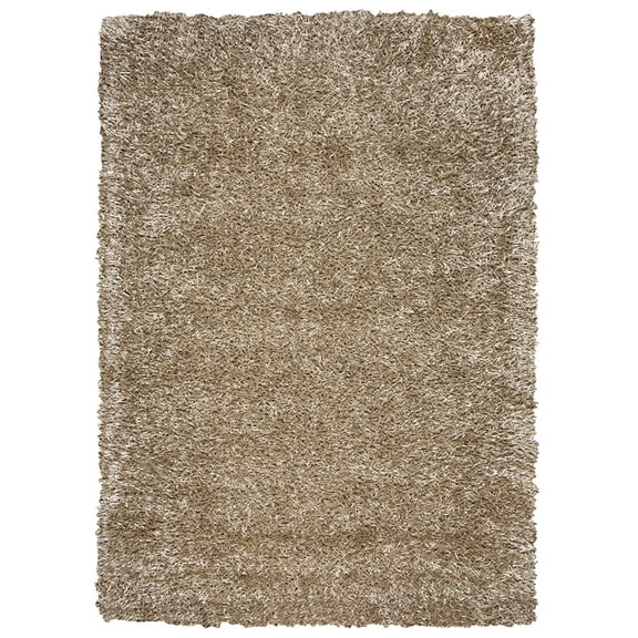 Gatney Rugs Peninsula Shag Area Rug KM2318 Tan Monochrome Single-Color 5' x 7' Rectangle