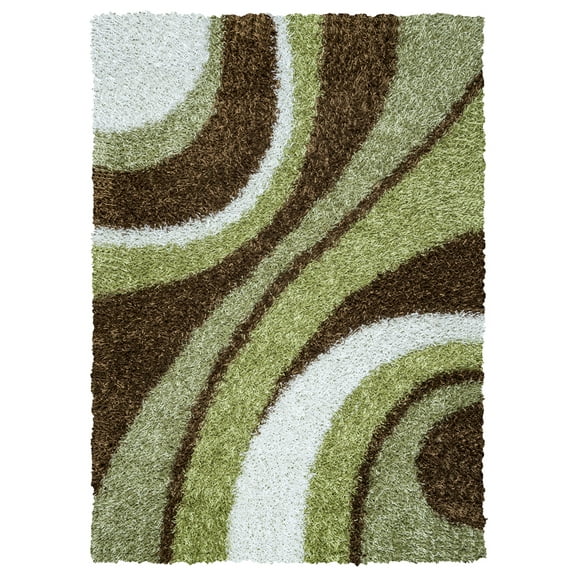 Gatney Rugs Peninsula Shag Area Rug KM2324 Multi Thick Plush 5' x 7' Rectangle