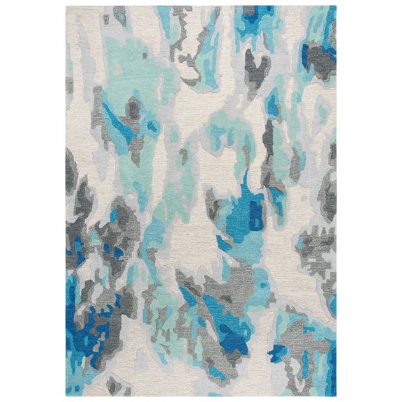 Gatney Rugs Pillars Area Rug CNP104 Beige/Blue Wisps Patches 5' x 8' Rectangle