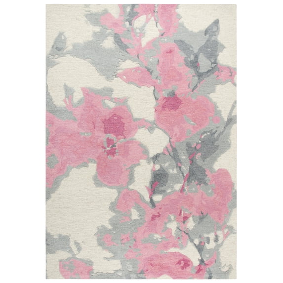 Gatney Rugs Pillars Area Rug CNP108 Beige/Pink Leaves Patches 8' x 10' Rectangle