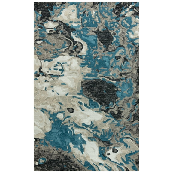 Gatney Rugs Pillars Area Rug CNP117 Teal Faded Melted 5' x 8' Rectangle
