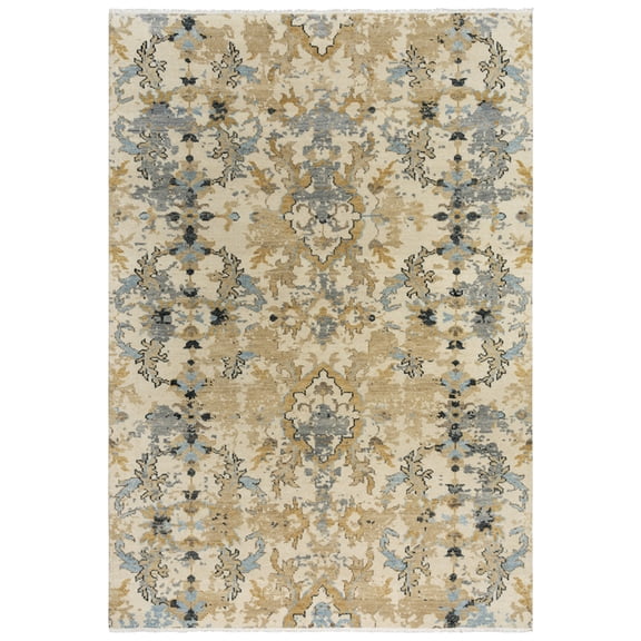 Gatney Rugs Roman Area Rug BMT955 Beige Faded Bulbs 6' x 9' Rectangle