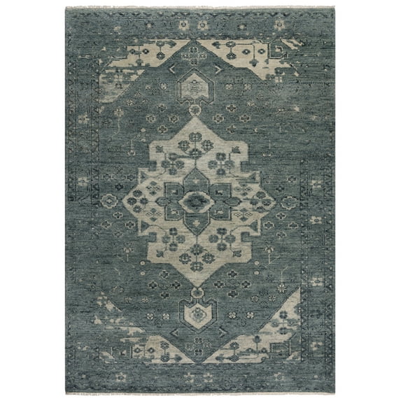 Gatney Rugs Roman Area Rug BMT990 Blue Petals Bulbs 9' x 12' Rectangle