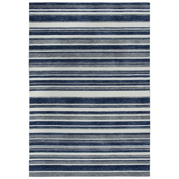 Gatney Rugs Sandstone Area Rug VLA102 Blue/Gray Bars Lines 8' 6" x 11' 6" Rectangle