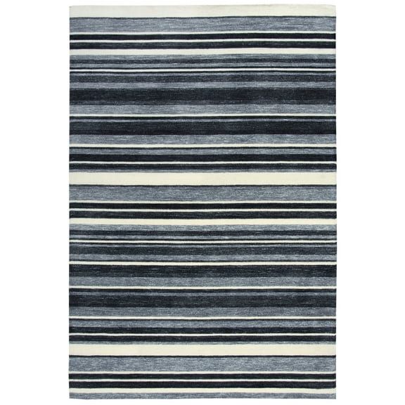 Gatney Rugs Sandstone Area Rug VLA103 Charcoal/Gray Banded Rows 7' 6" x 9' 6" Rectangle
