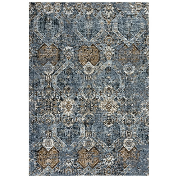 Gatney Rugs Teth Area Rug ELT911 Gray Rounded Repeated 9' x 12' Rectangle