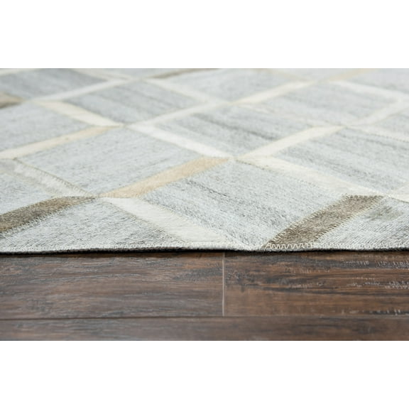 Gatney Rugs Tropics Area Rug WDT102 Gray Contrasted Blocks 5' x 8' Rectangle