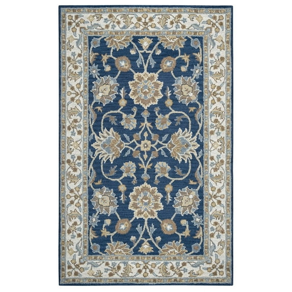 Gatney Rugs Vert Area Rug AL2823 Blue Waves Curves 5' x 8' Rectangle