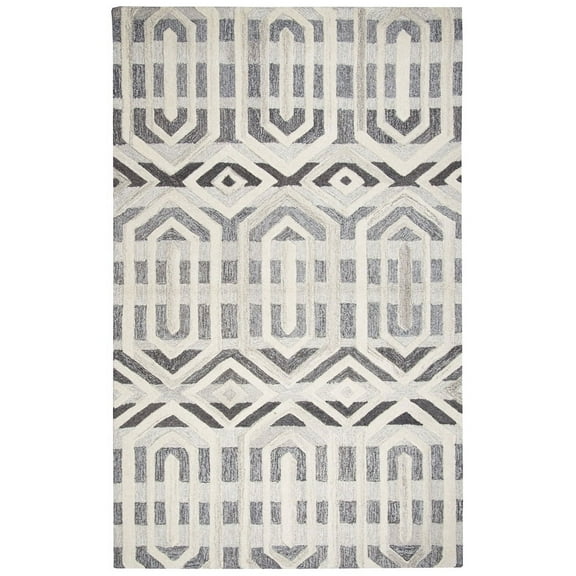 Gatney Rugs Village Area Rug SK336A Gray Lines Stripes 5' x 8' Rectangle