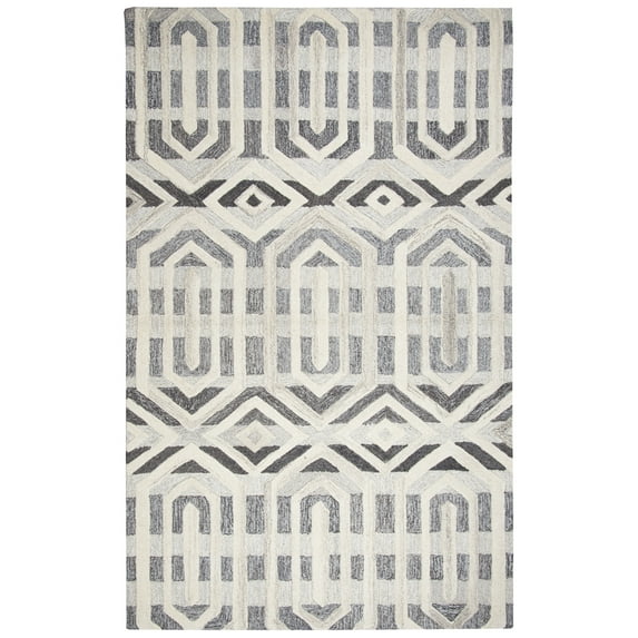 Gatney Rugs Village Area Rug SK336A Gray Lines Stripes 8' x 10' Rectangle