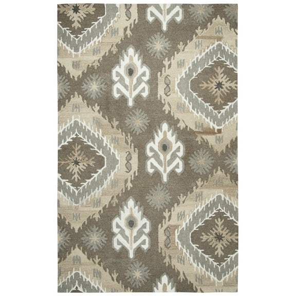 Gatney Rugs Village Area Rug SK366A Brown Geometric Shapes 9' x 12' Rectangle