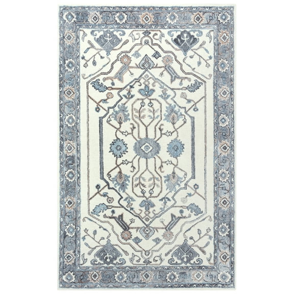 Gatney Rugs Virtuoso Area Rug ESS102 Beige/Gray Vines Bordered 5' x 7' 6" Rectangle
