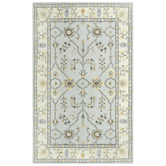 Gatney Rugs Walbin Area Rug A01109 Gray Mirrored Repeated 7' 9" x 9' 9" Rectangle