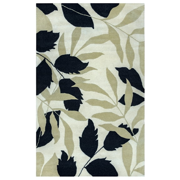 Gatney Rugs Westfield Area Rug PR0227 Ivory Leaves Wool 5' x 8' Rectangle