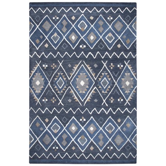 Gatney Rugs Wildcat Area Rug TL647A Indigo Zig Zag Rows 9' x 12' Rectangle