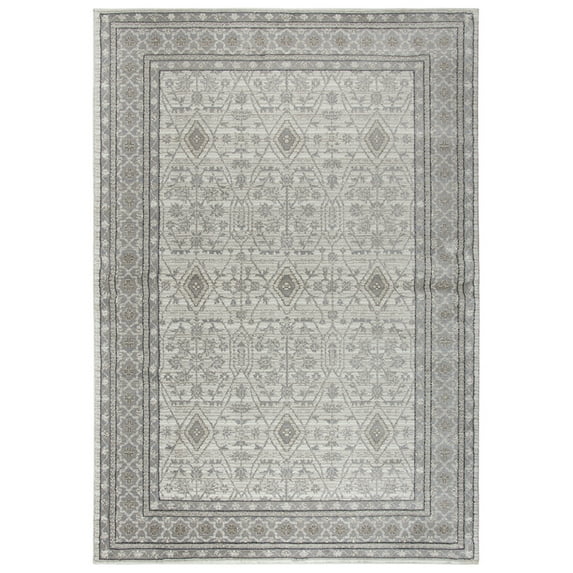Gatney Rugs Woodwind Area Rug PN6976 Beige Geometric Floral 2' 3" x 7' 7" Rectangle