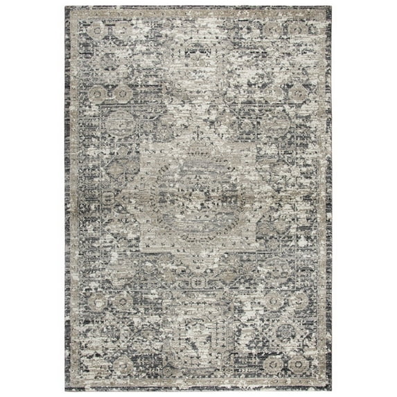Gatney Rugs Woodwind Area Rug PN6977 Gray Distressed Faded 5' 3" x 7' 6" Rectangle