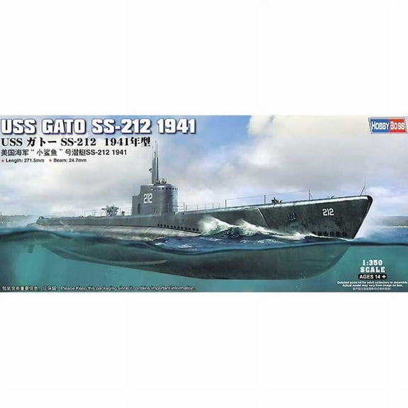 Gato Submarine SS-212 1/350 Scale Plastic Model Kit Hobby Boss
