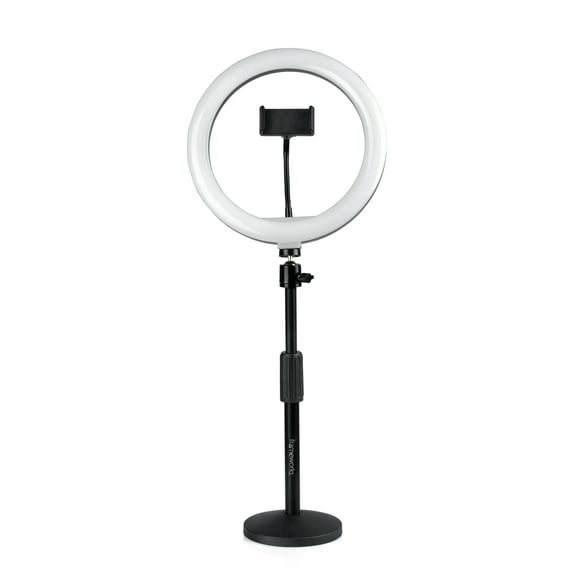 Gator Cases 10" LED Desktop Ring Light with Round Base Stand and Phone Clamp