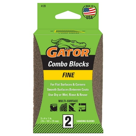 Gator 4128 3-3/8 in x 4 in x 1 in Fine Grit Angled Sponges, 2 Pieces